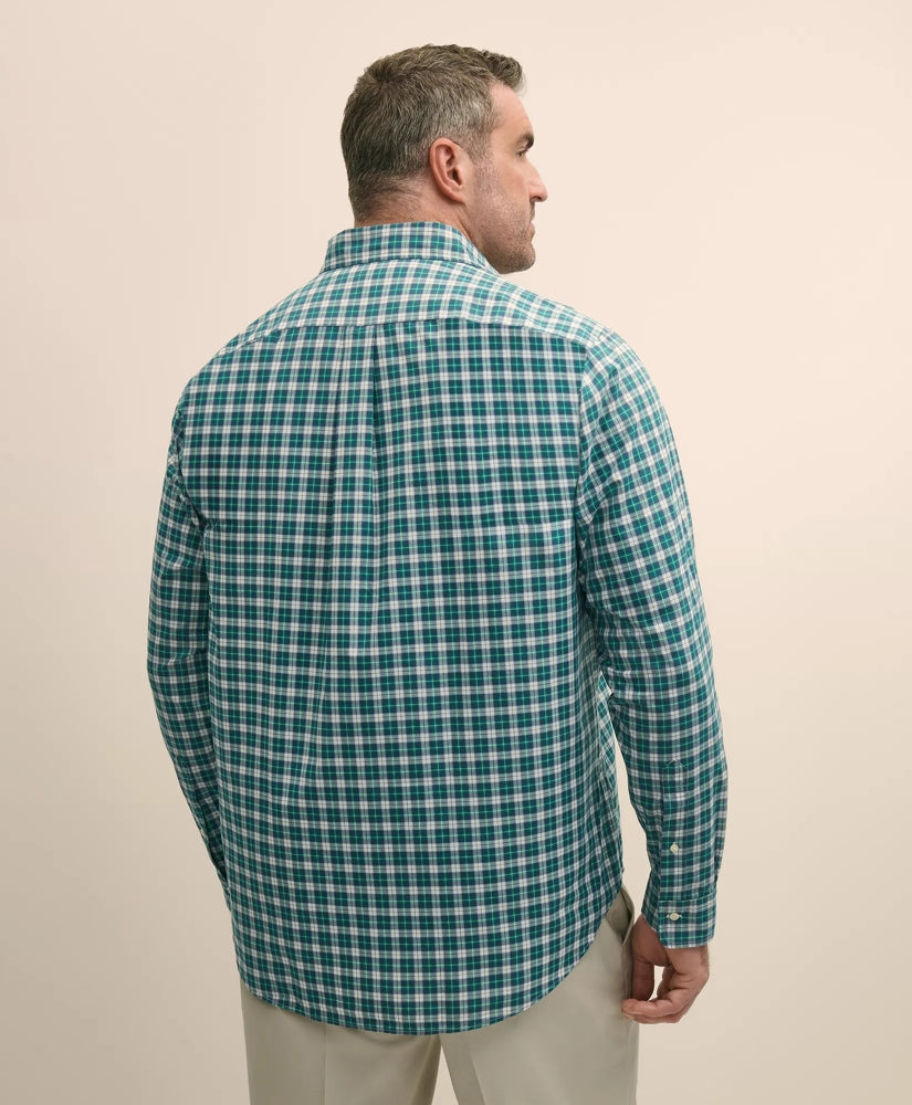 Big & Tall Friday Shirt, Poplin Plaid | Brooks Brothers online shop