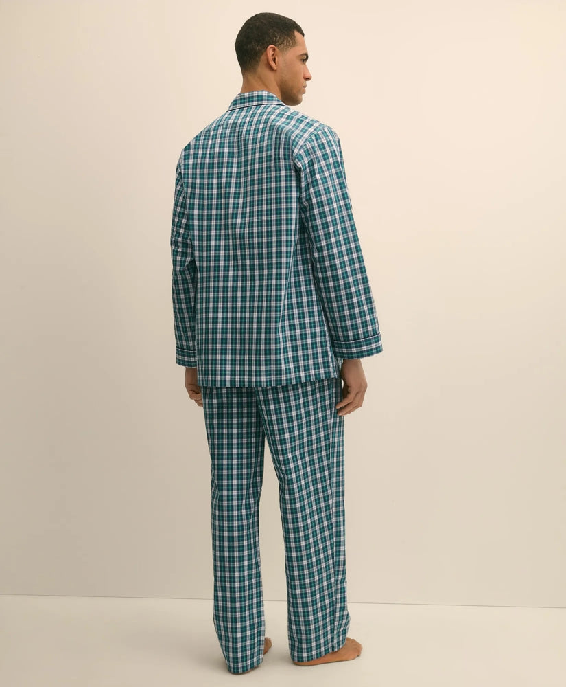 Cotton Broadcloth Plaid Pajamas | Brooks Brothers on sale