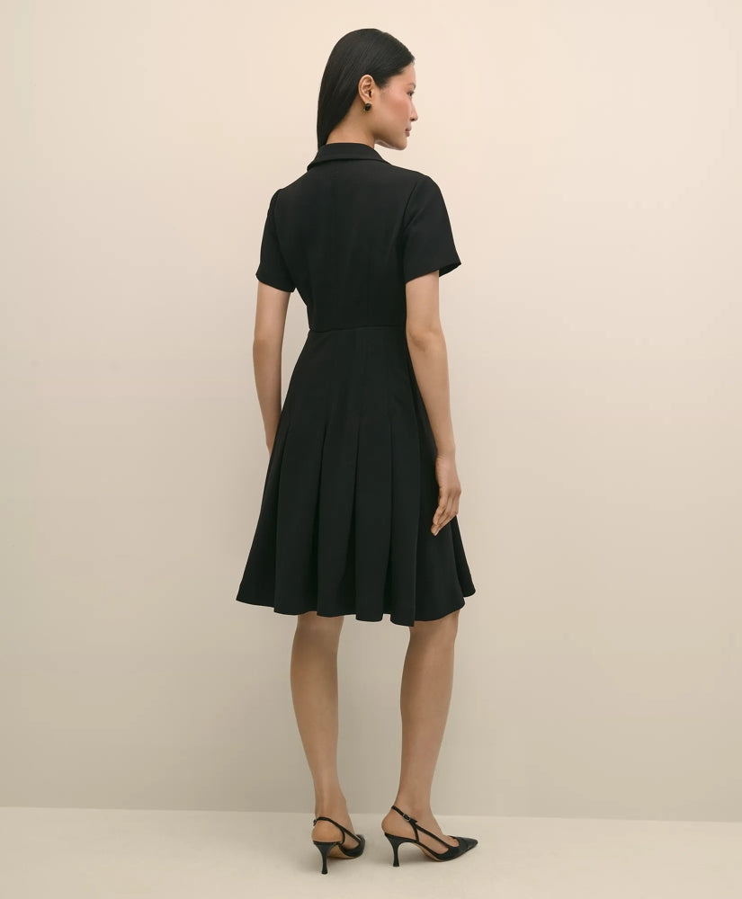 Crepe Pleated Shirt Dress | Brooks Brothers discount