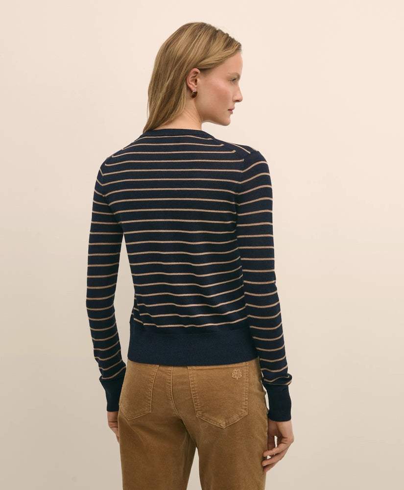 Merino Wool Striped Cardigan | Brooks Brothers online