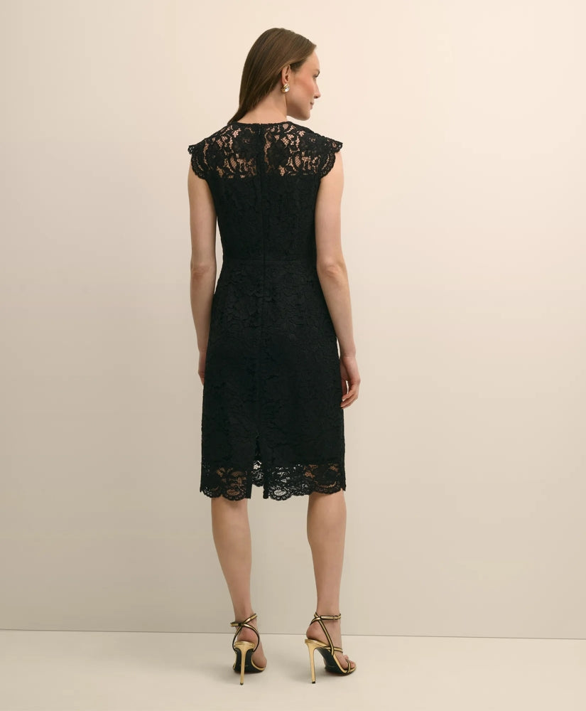 Cotton-Viscose Lace Dress | Brooks Brothers discount