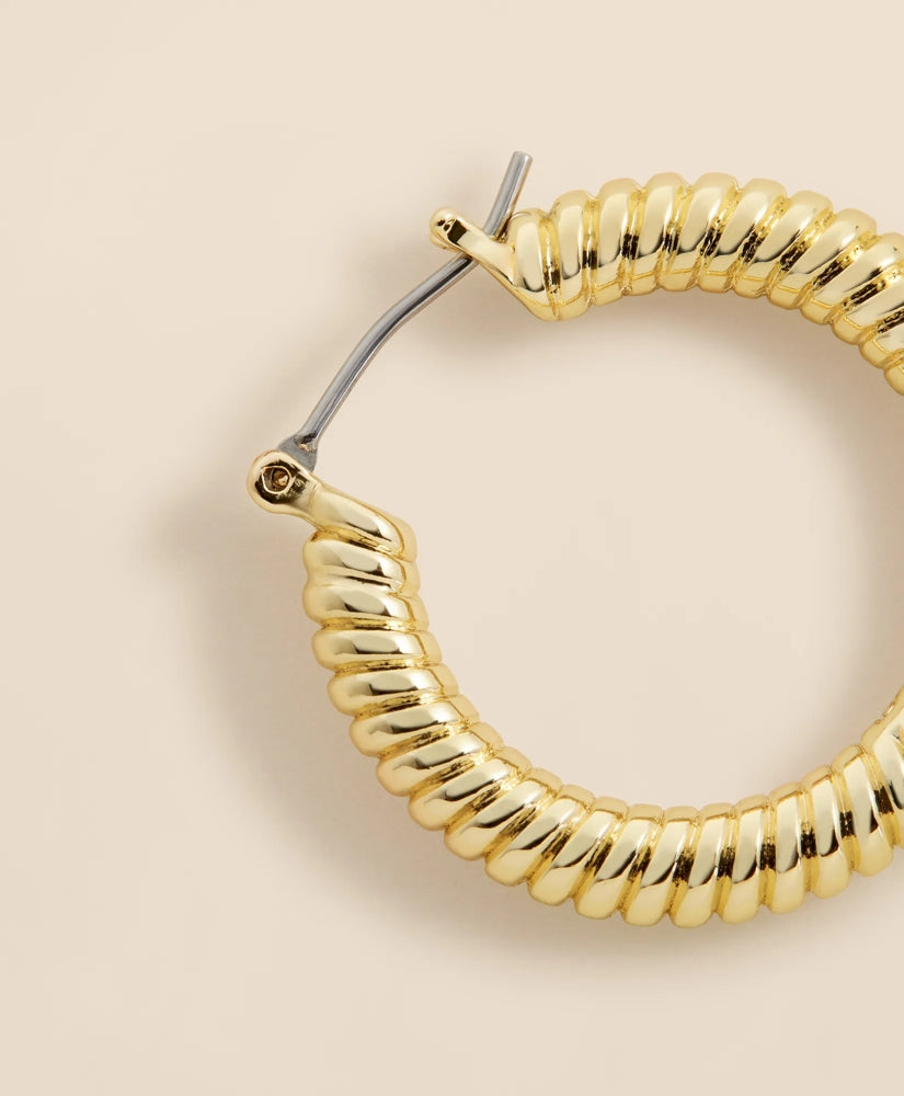 Rope Twist Gold-Toned Hoop Earrings | Brooks Brothers online shop