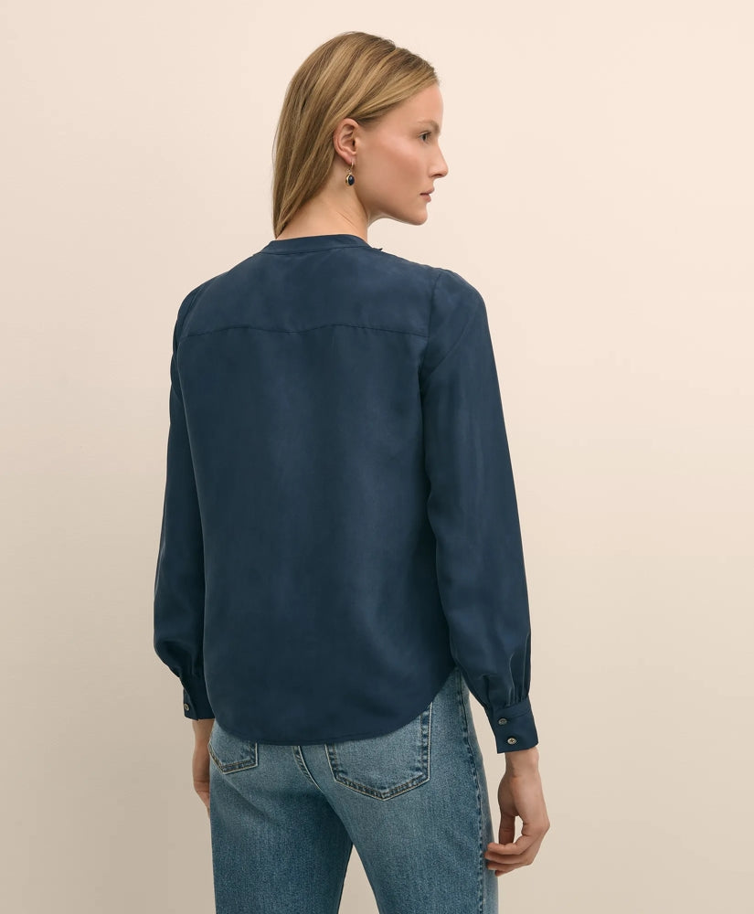 Silk Habotai Pintucked Blouse | Brooks Brothers online shop