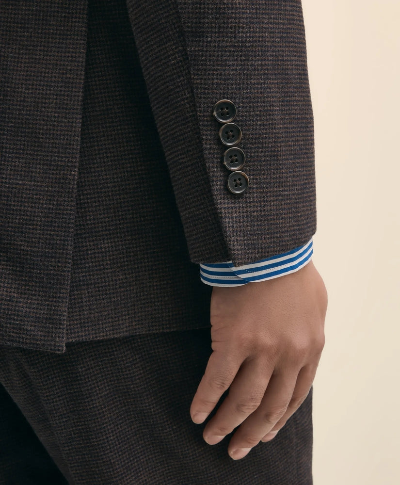 Slim Fit Mini-Houndstooth Suit Jacket in Brushed-Cotton | Brooks Brothers for sale