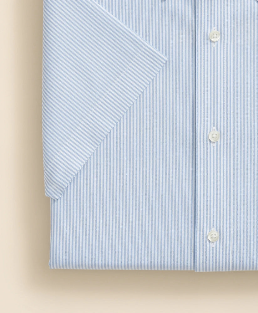 Stretch Supima® Cotton Non-Iron Polo Button Down Collar, Mini Stripe Short-Sleeve Dress Shirt | Brooks Brothers on sale