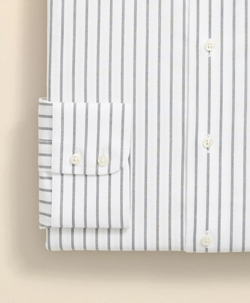 Stretch Supima® Cotton Non-Iron Twill English Spread Collar, Bold Stripe Dress Shirt | Brooks Brothers for sale