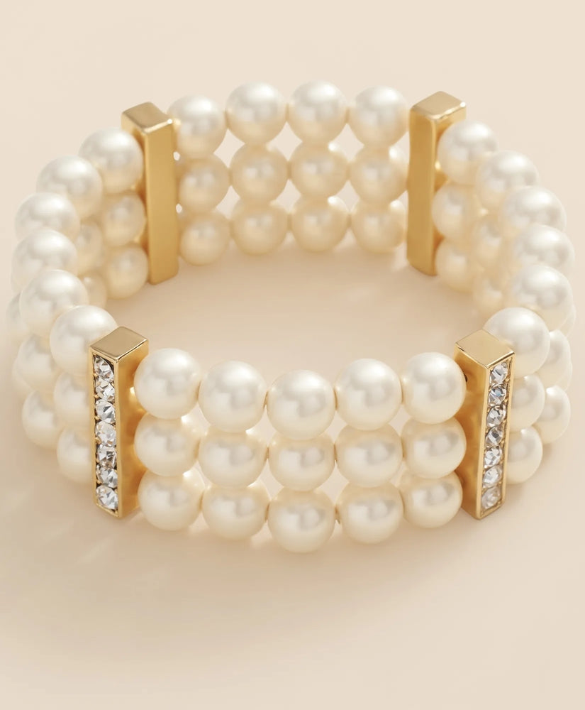 Triple Strand Stretch Faux-Pearl Bracelet | Brooks Brothers outlet