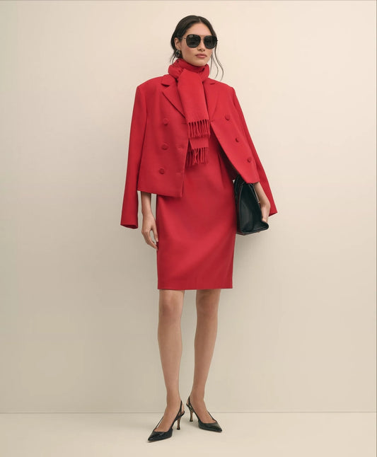 Wool Blend Tulip Sheath Dress | Brooks Brothers discount