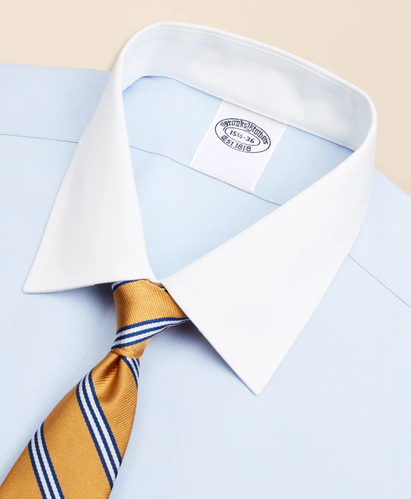 Stretch Supima® Cotton Non-Iron Pinpoint Oxford Contrast Ainsley Collar Dress Shirt | Brooks Brothers discount