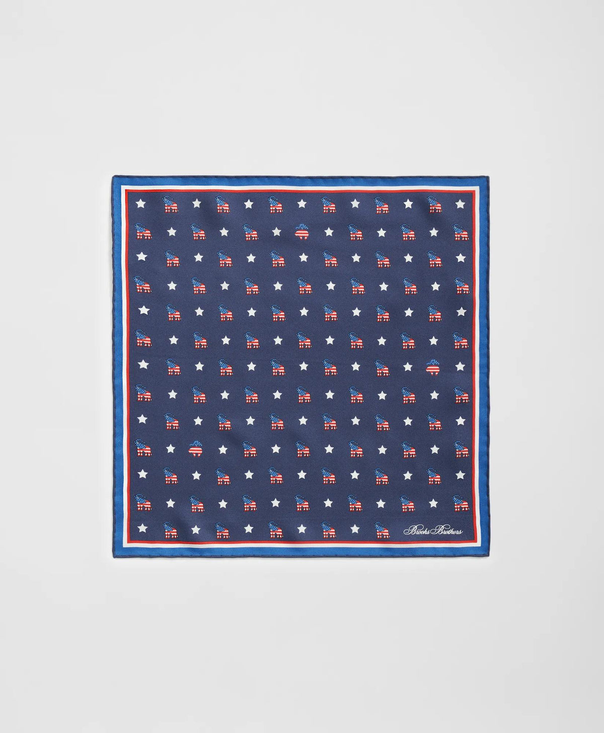 Elephant Motif Silk Pocket Square | Brooks Brothers online shop