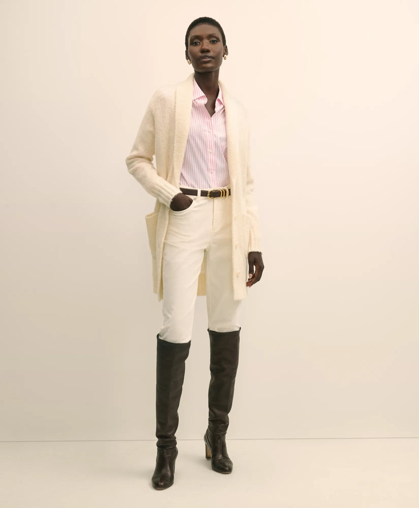 Alpaca-Wool Blend Shawl Collar Tunic Cardigan | Brooks Brothers on sale