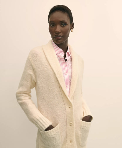 Alpaca-Wool Blend Shawl Collar Tunic Cardigan | Brooks Brothers on sale