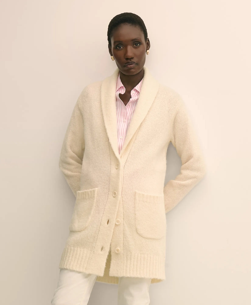 Alpaca-Wool Blend Shawl Collar Tunic Cardigan | Brooks Brothers on sale