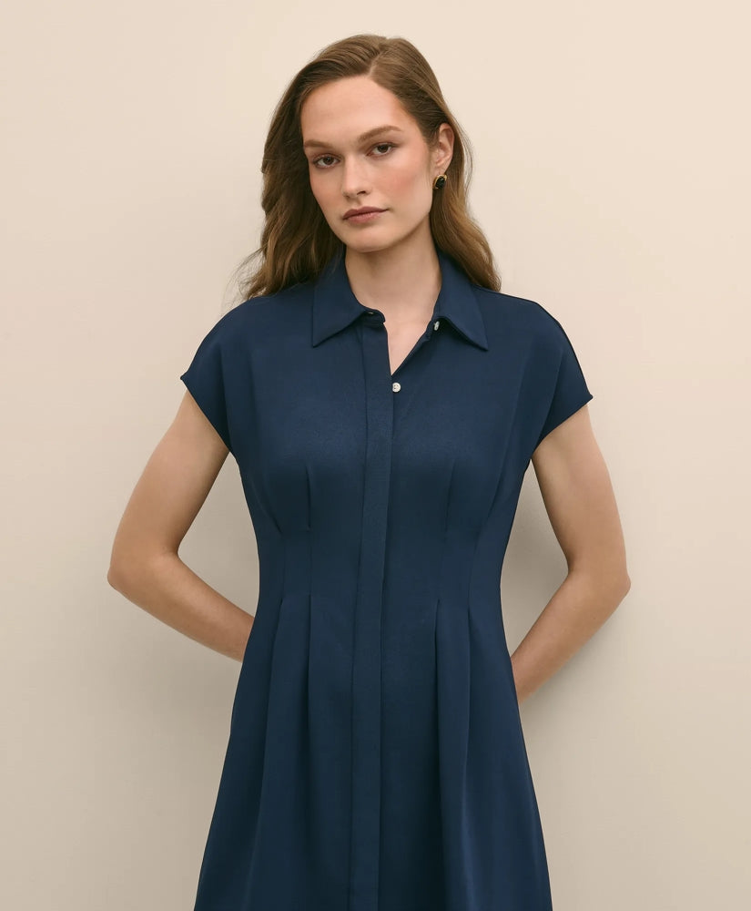 A-Line Pleated Shirt Dress | Brooks Brothers online