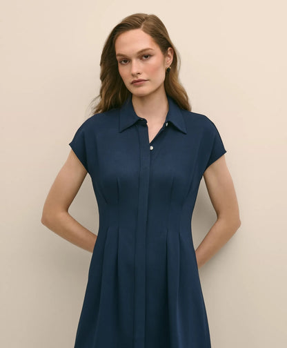 A-Line Pleated Shirt Dress | Brooks Brothers online