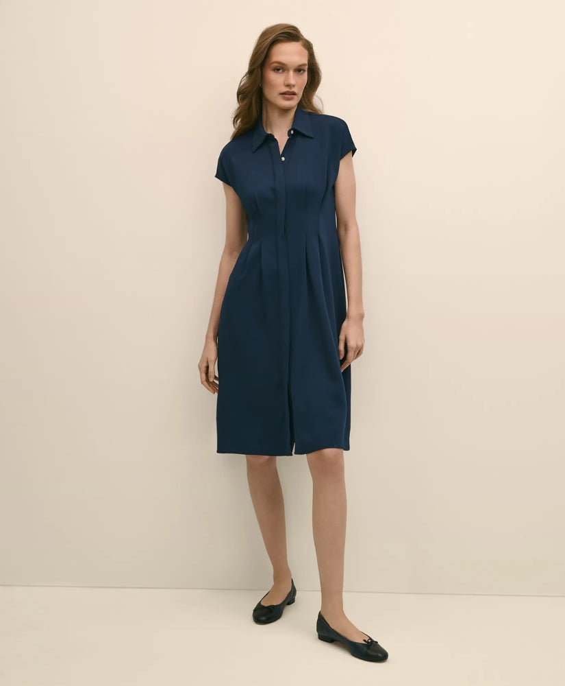 A-Line Pleated Shirt Dress | Brooks Brothers online