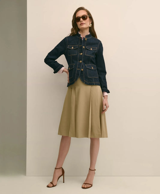 A-Line Wool-Blend Pleated Skirt | Brooks Brothers for sale
