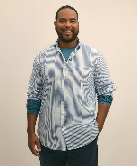 Big & Tall Friday Shirt, Poplin Bengal Stripe | Brooks Brothers for sale