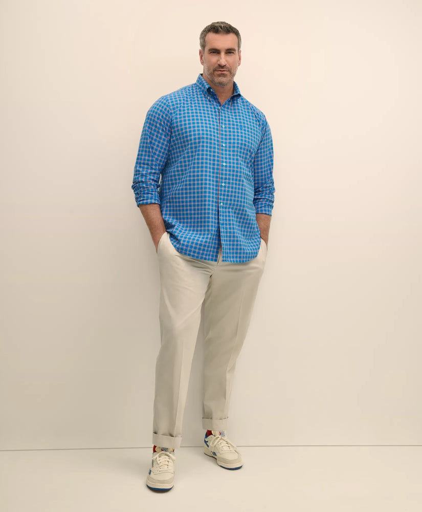 Big & Tall Friday Shirt, Poplin Check | Brooks Brothers on sale