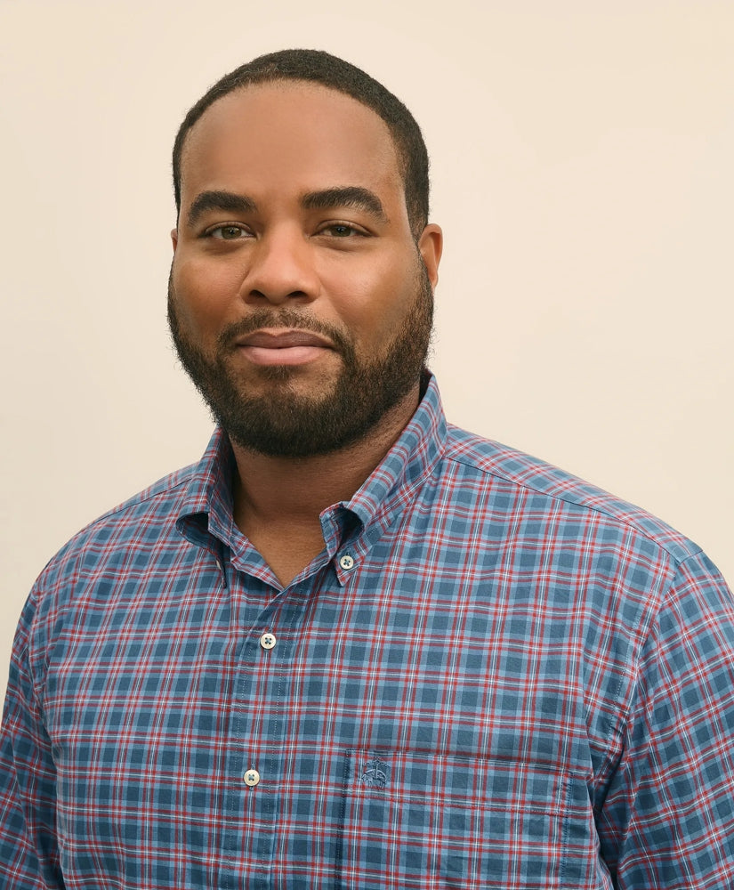 Big & Tall Friday Shirt, Poplin Plaid | Brooks Brothers outlet
