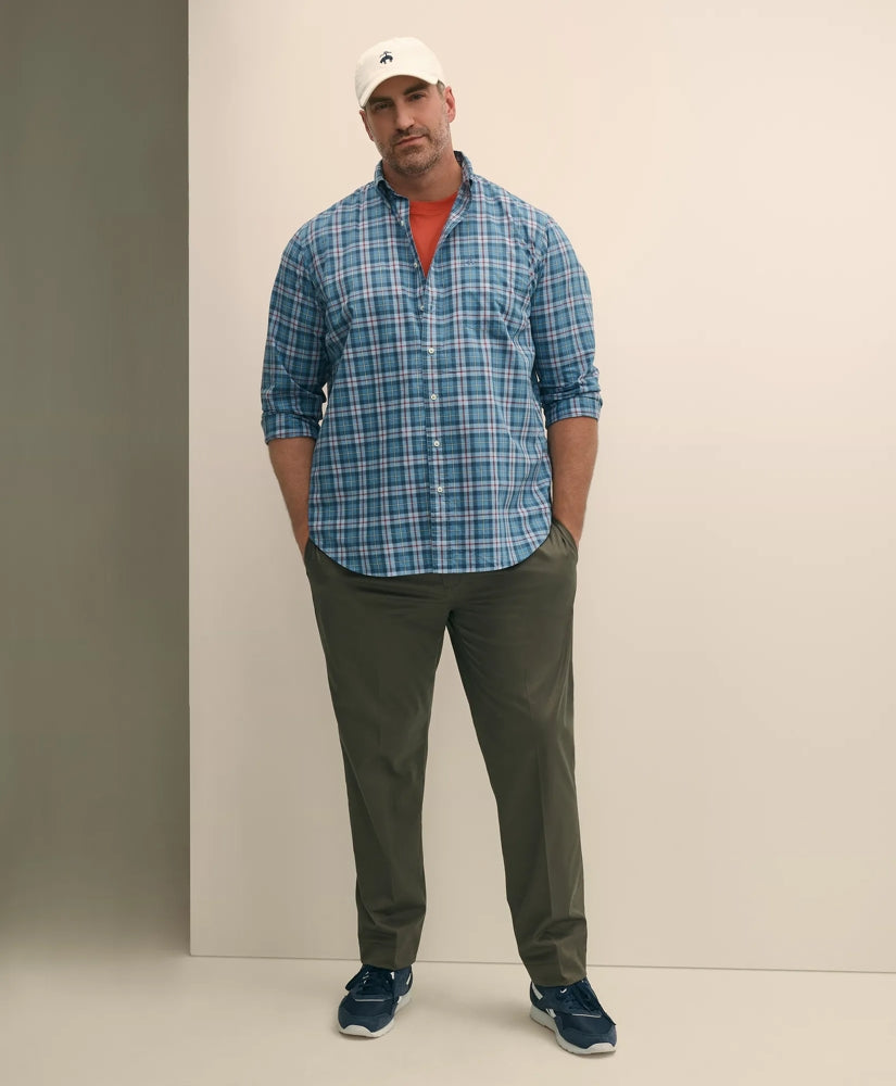 Big & Tall Friday Shirt, Poplin Tartan | Brooks Brothers sale