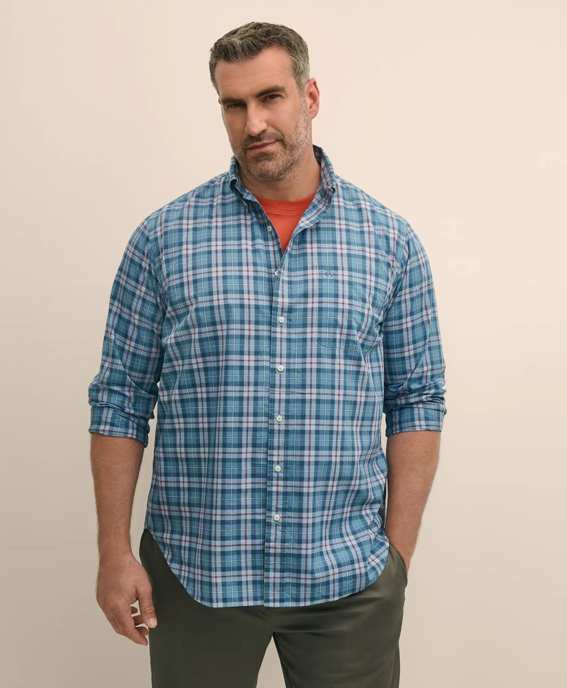 Big & Tall Friday Shirt, Poplin Tartan | Brooks Brothers sale