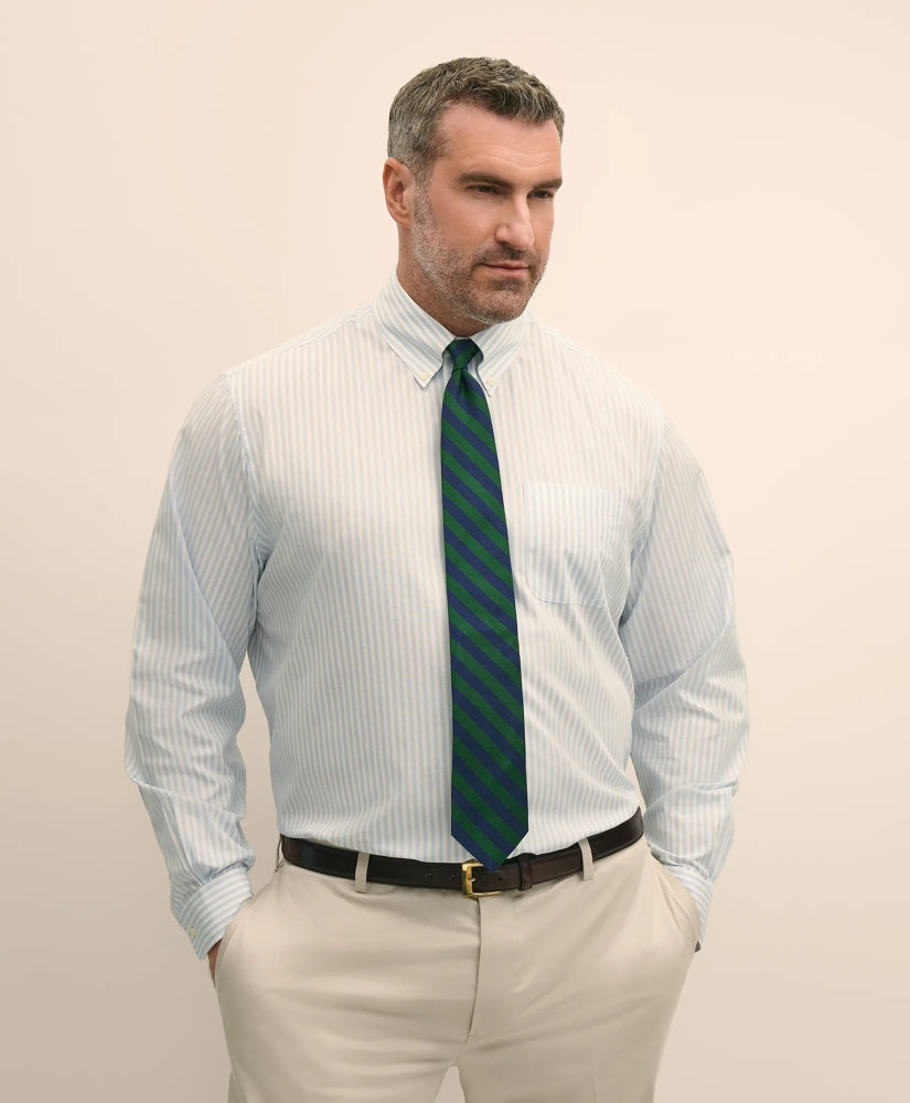 Big & Tall Stretch Cotton Broadcloth Non-Iron Polo Button Down Collar, Dress Shirt | Brooks Brothers online