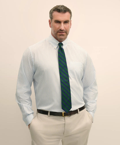 Big & Tall Stretch Cotton Broadcloth Non-Iron Polo Button Down Collar, Dress Shirt | Brooks Brothers online