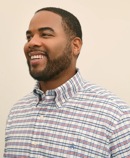 Big & Tall Stretch Cotton Non-Iron Oxford Polo Button Down Collar, Windowpane Shirt | Brooks Brothers online