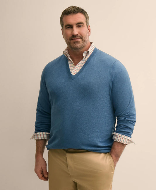 Big & Tall Supima® Cotton V-Neck Sweater | Brooks Brothers online shop