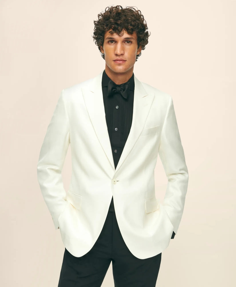 Black Fleece Peak Lapel Dinner Jacket in Silk Dupioni | Brooks Brothers on sale