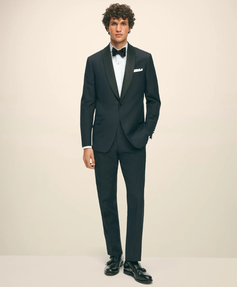 Black Fleece Shawl Collar Tuxedo in Silk-Linen | Brooks Brothers online shop