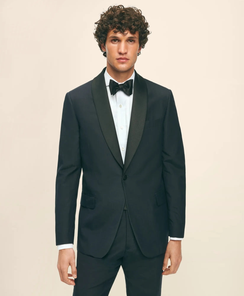 Black Fleece Shawl Collar Tuxedo in Silk-Linen | Brooks Brothers online shop