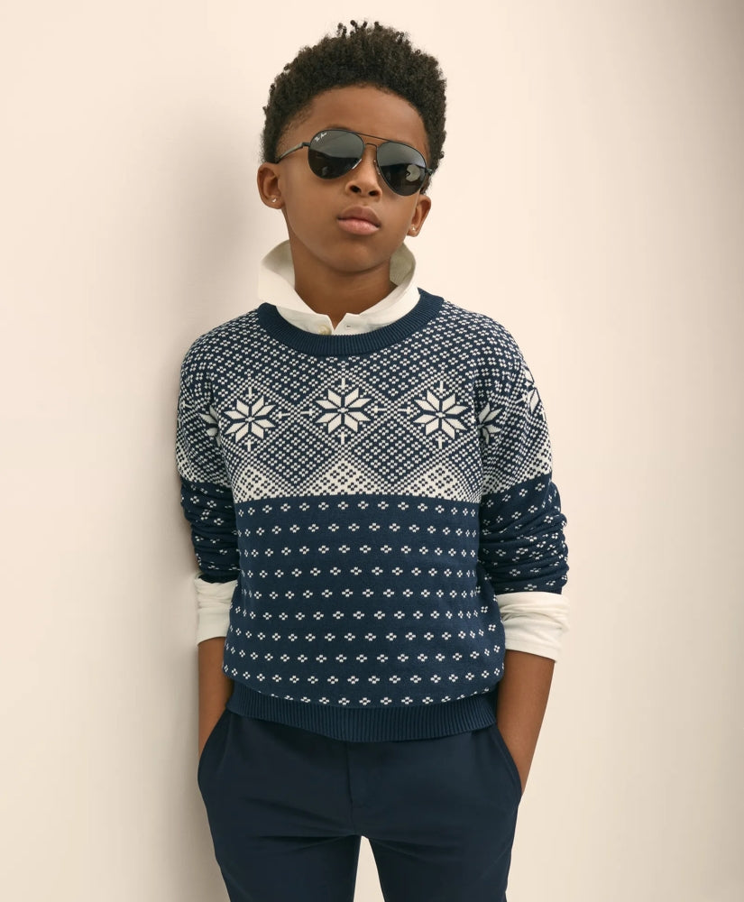 Boys Cotton Holiday Sweater | Brooks Brothers sale