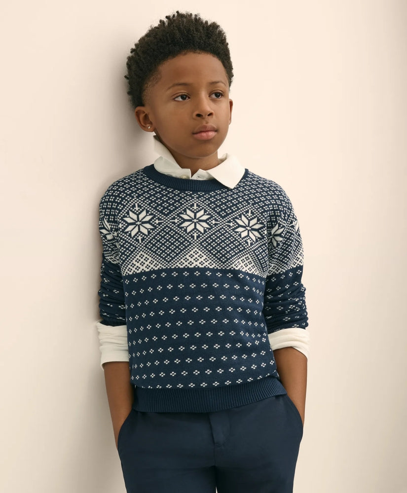 Boys Cotton Holiday Sweater | Brooks Brothers sale