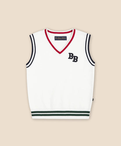 Boys Cotton Jacquard Varsity Sweater Vest | Brooks Brothers online