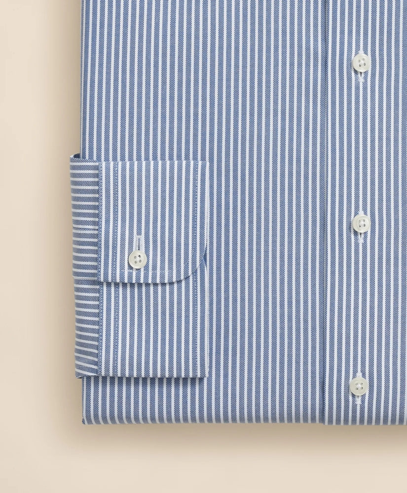 Brooks Brothers Explorer Collection Non-Iron Twill Ainley Collar Ground Stripe, Dress Shirt | Brooks Brothers outlet