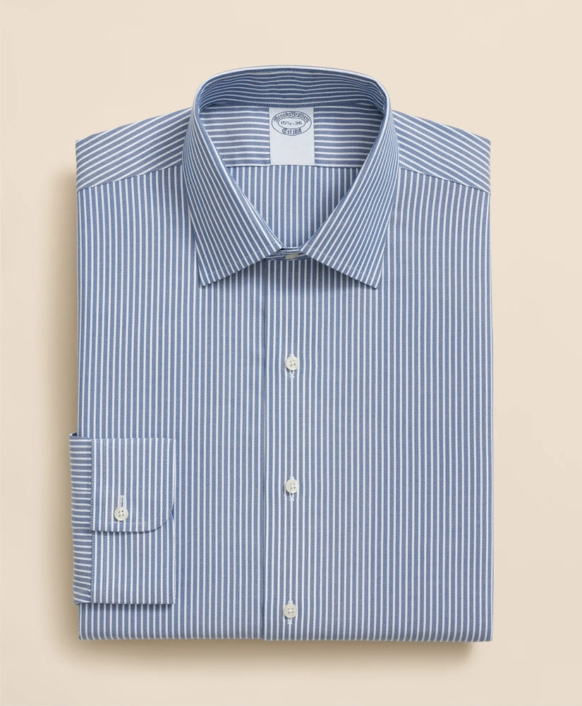 Brooks Brothers Explorer Collection Non-Iron Twill Ainley Collar Ground Stripe, Dress Shirt | Brooks Brothers outlet