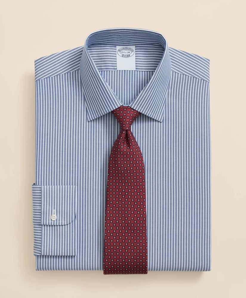Brooks Brothers Explorer Collection Non-Iron Twill Ainley Collar Ground Stripe, Dress Shirt | Brooks Brothers outlet