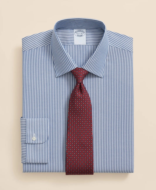 Brooks Brothers Explorer Collection Non-Iron Twill Ainley Collar Ground Stripe, Dress Shirt | Brooks Brothers outlet