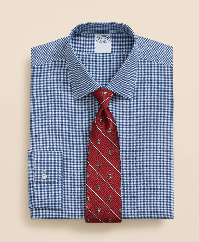 Brooks Brothers Explorer Collection Non-Iron Twill Ainsley Collar Gingham, Dress Shirt | Brooks Brothers outlet