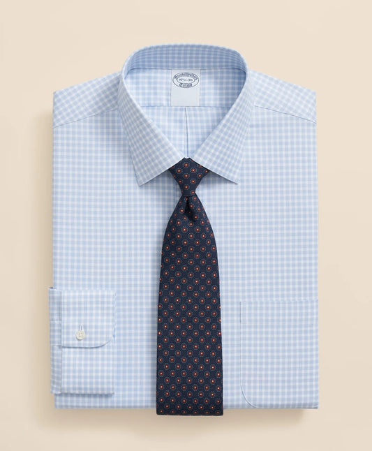 Brooks Brothers Explorer Collection Non-Iron Twill Ainsley Collar, Gingham Dress Shirt | Brooks Brothers online