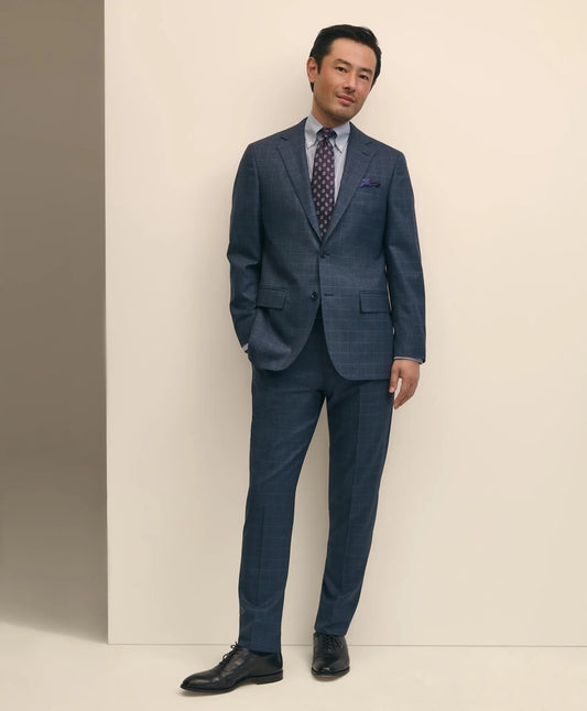 Brooks Brothers Explorer Collection Slim Fit Wool Overcheck Suit Pants | Brooks Brothers on sale