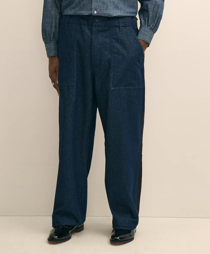 Brooks Brothers X Engineered Garments Cotton Denim Fatigue Dress Pants | Brooks Brothers outlet