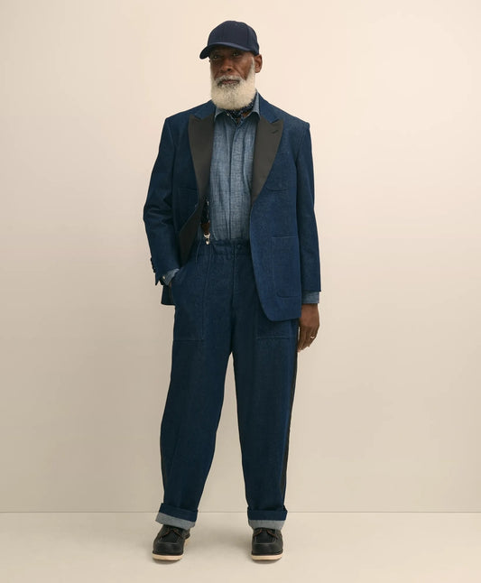 Brooks Brothers X Engineered Garments Cotton Denim Oversized Dinner Jacket | Brooks Brothers online