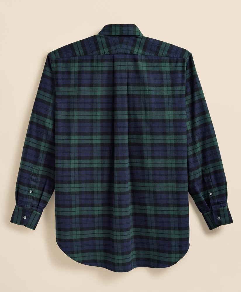 Brooks Brothers X Engineered Garments Cotton Flannel Round Pinhole Collar Oversized, Tartan Dress Shirt | Brooks Brothers for sale