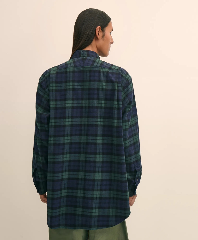 Brooks Brothers X Engineered Garments Cotton Flannel Wing Collar Oversized, Tartan Dress Shirt | Brooks Brothers sale