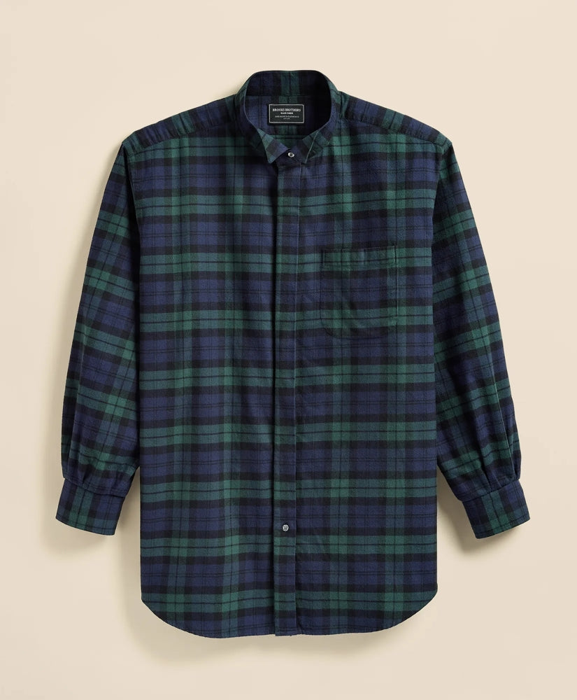 Brooks Brothers X Engineered Garments Cotton Flannel Wing Collar Oversized, Tartan Dress Shirt | Brooks Brothers sale