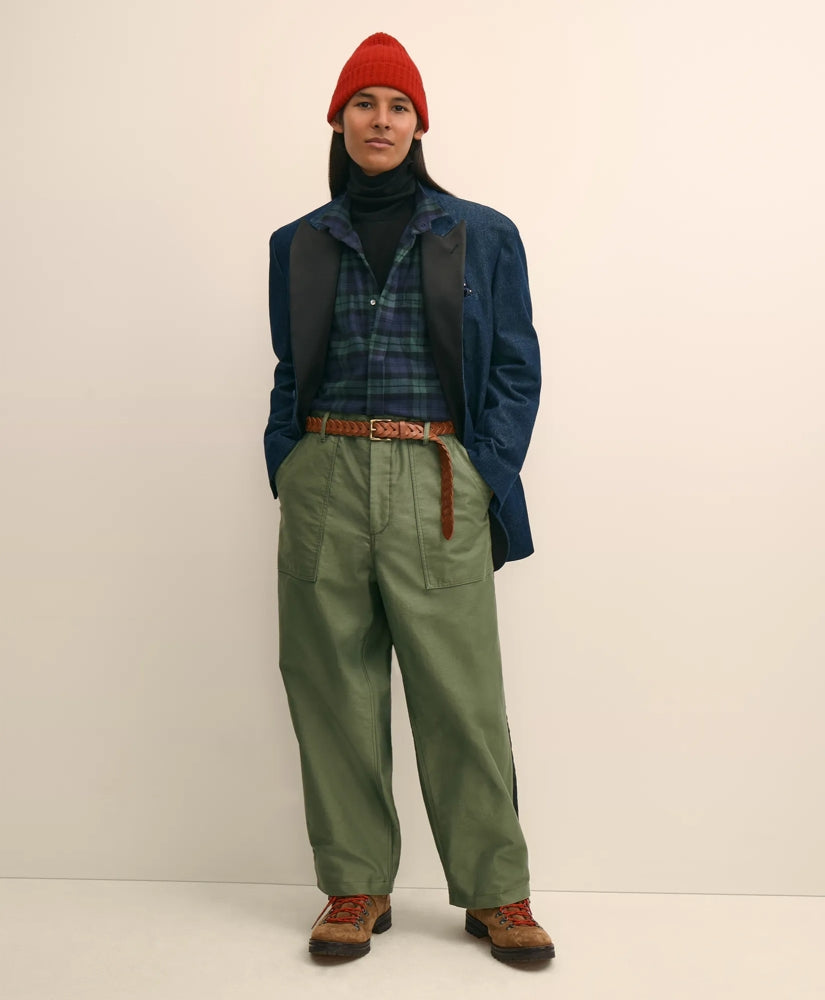 Brooks Brothers X Engineered Garments Cotton Flannel Wing Collar Oversized, Tartan Dress Shirt | Brooks Brothers sale