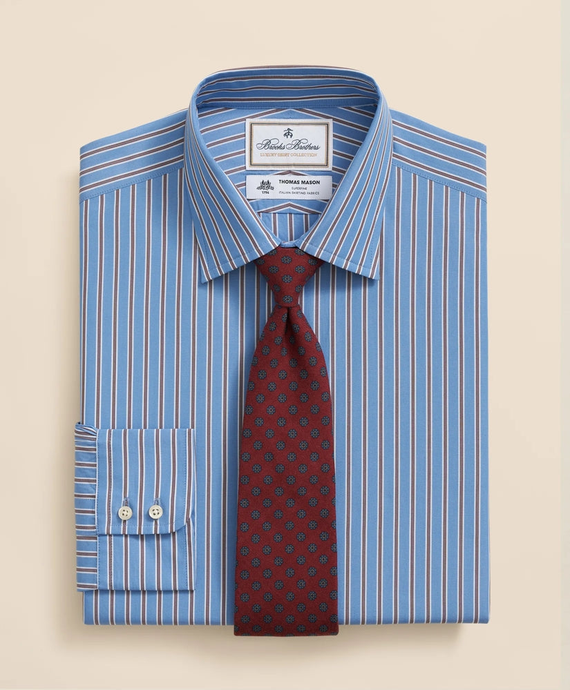Brooks Brothers X Thomas Mason® Cotton English Collar, Stripe Dress Shirt | Brooks Brothers on sale